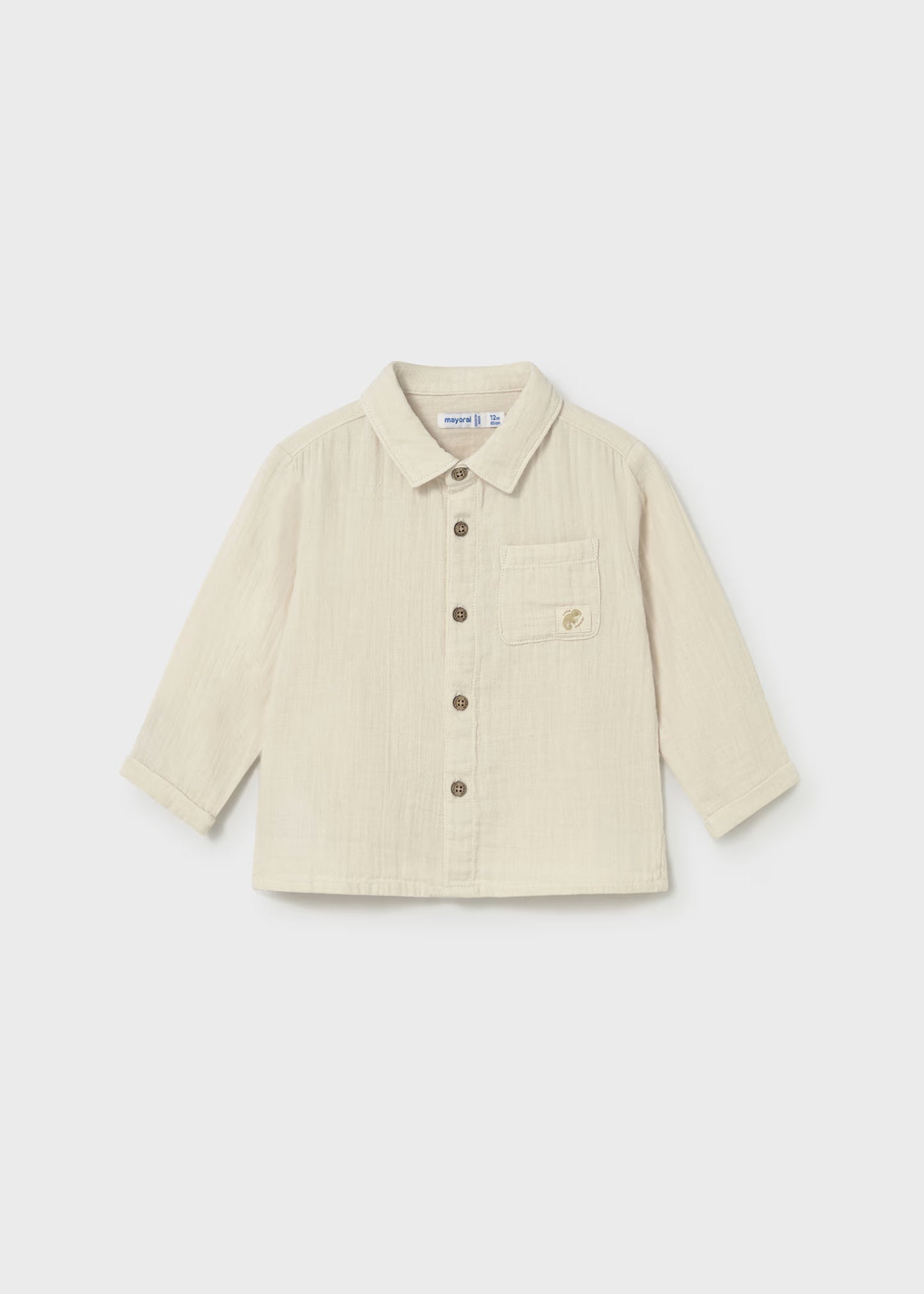 Camisa de manga larga bambula bebé
