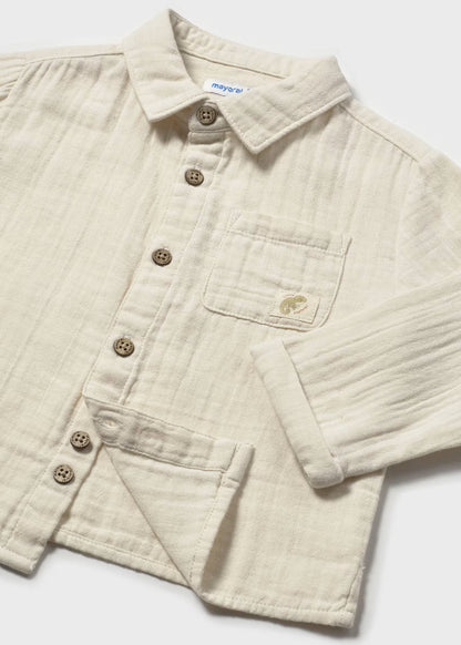 Camisa de manga larga bambula bebé