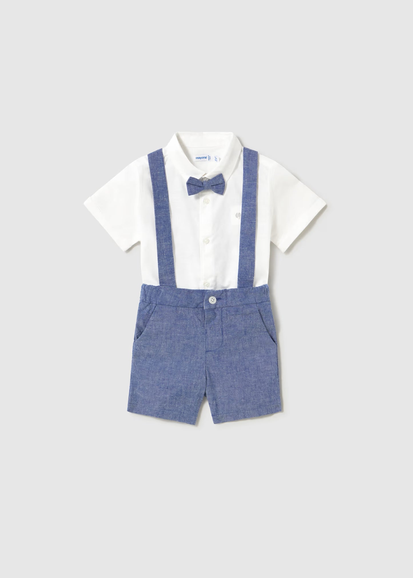 Conjunto bermuda y camisa con corbatin bebé