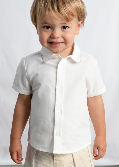 Conjunto bermuda y camisa con lino bebé