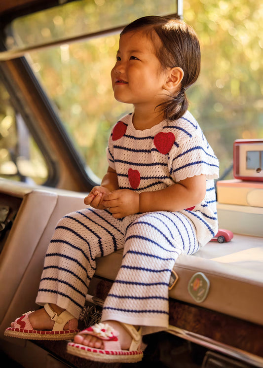 Conjunto pantalón y playera corazones bebé