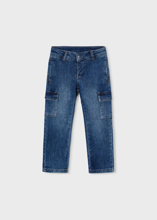 Pantalón de mezclilla cargo niño