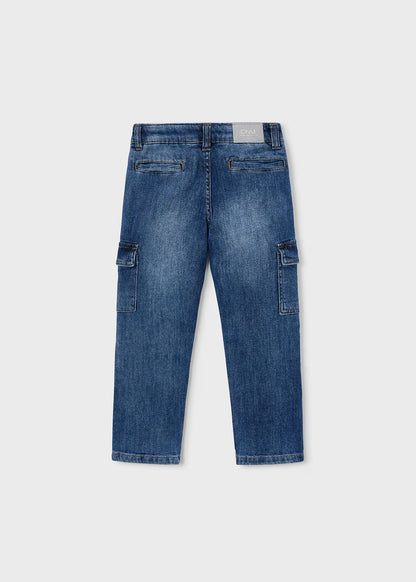 Pantalón de mezclilla cargo niño