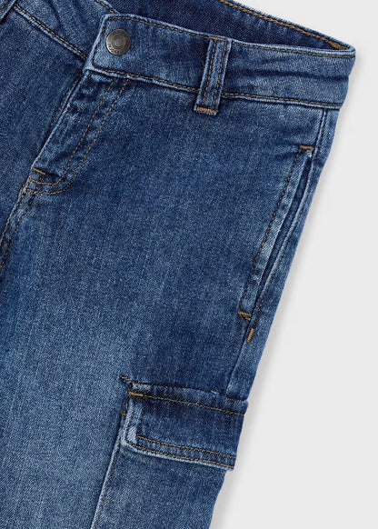 Pantalón de mezclilla cargo niño