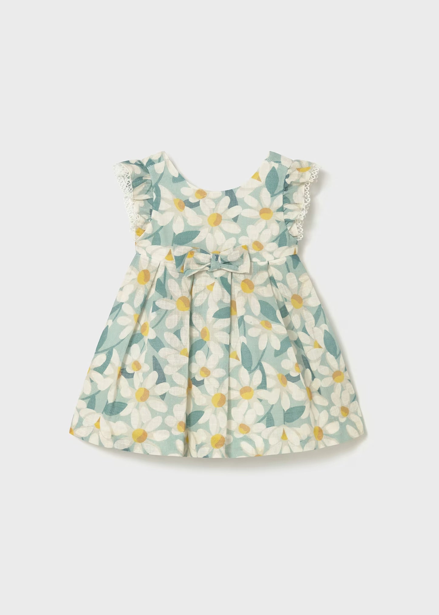 Vestido de ceremonia con holanes y estampado de flores bebé