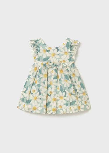 Vestido de ceremonia con holanes y estampado de flores bebé