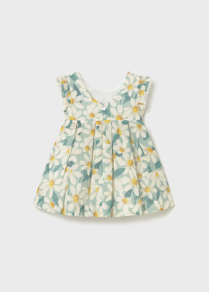 Vestido de ceremonia con holanes y estampado de flores bebé