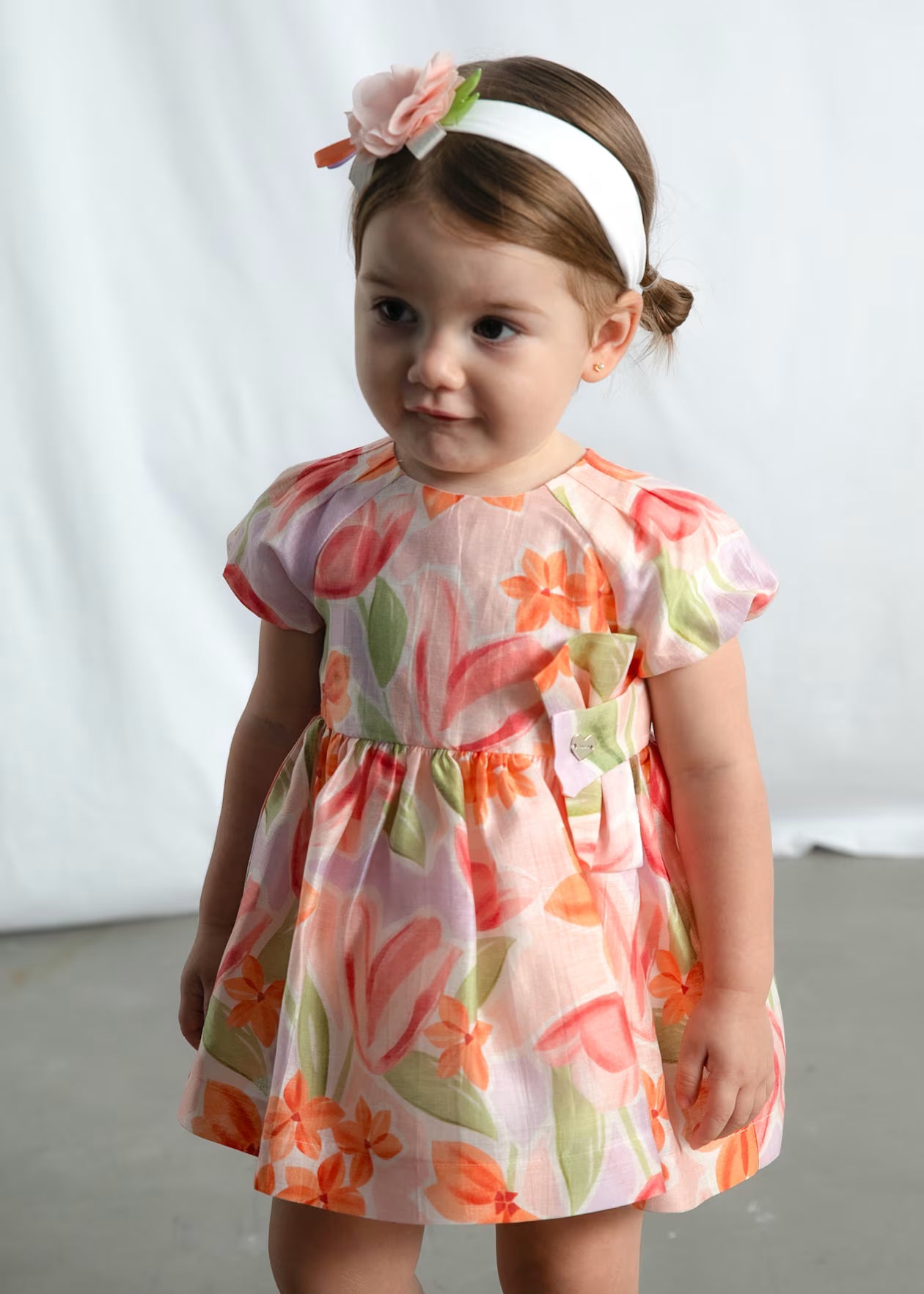 Vestido de ceremonia estampado flores bebé